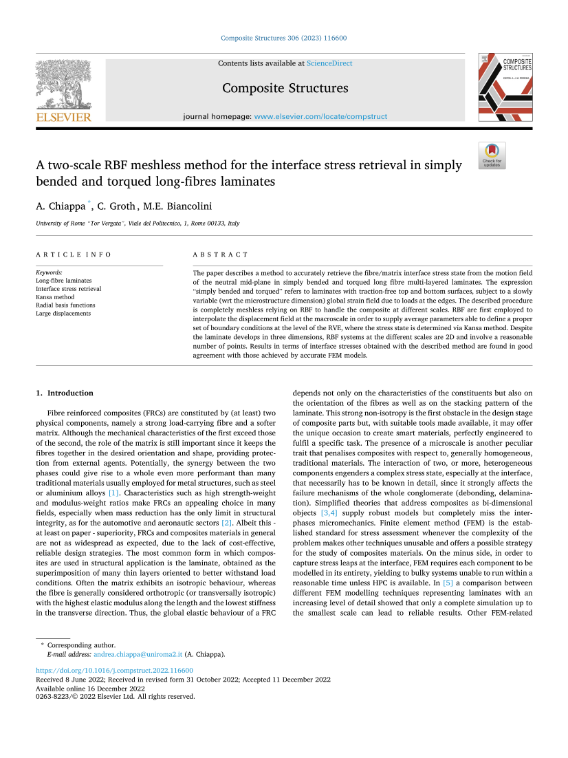 New paper: A two-scale RBF meshless method for the interface stress retrieval in simply bended and torqued long-fibres laminates